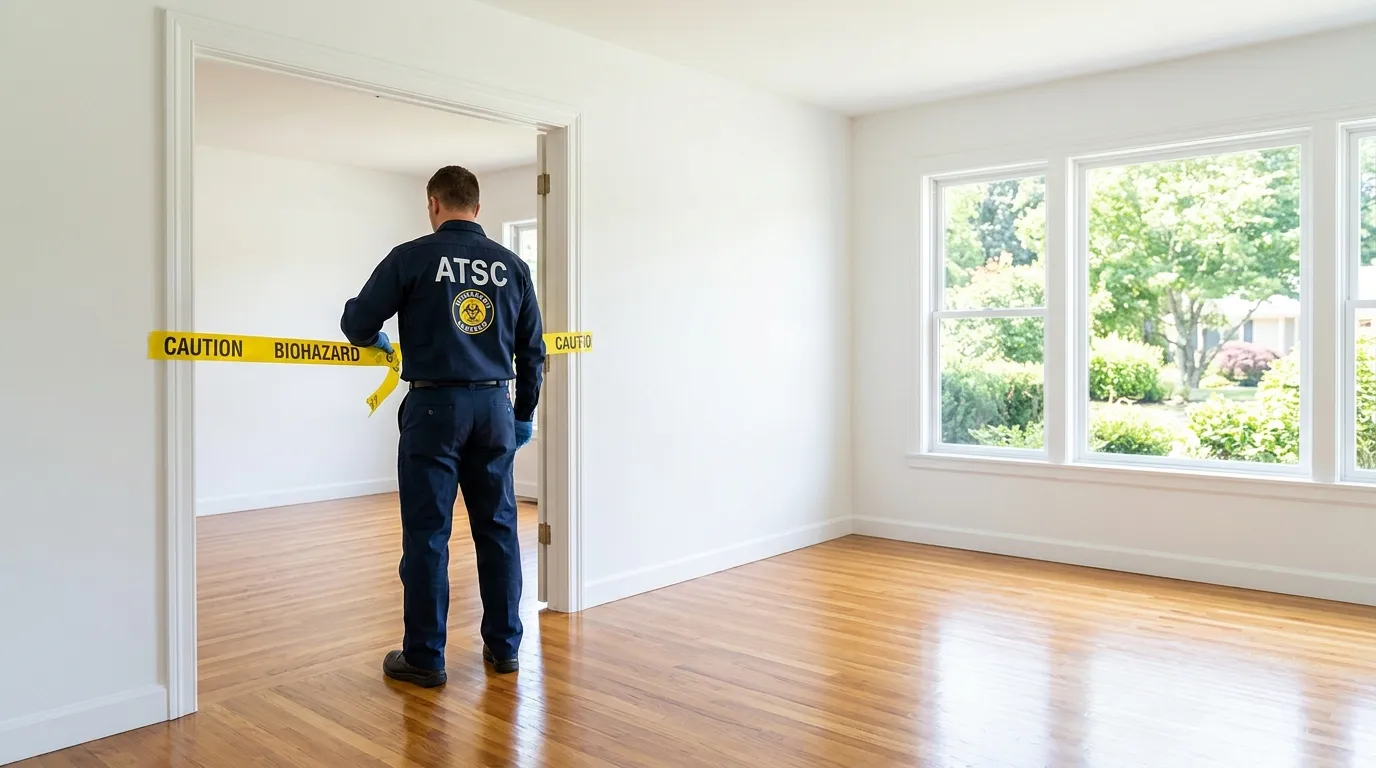 Certified biohazard cleanup crew performing Decomposition Cleanup in Santa Ana